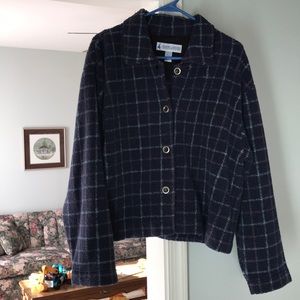Fleece jacket; L. Marsh Landing; blue plaid.